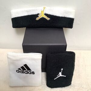 NIKE Air Jordan Unisex Headband Chenille Black/White/Yellow OSFM Rare